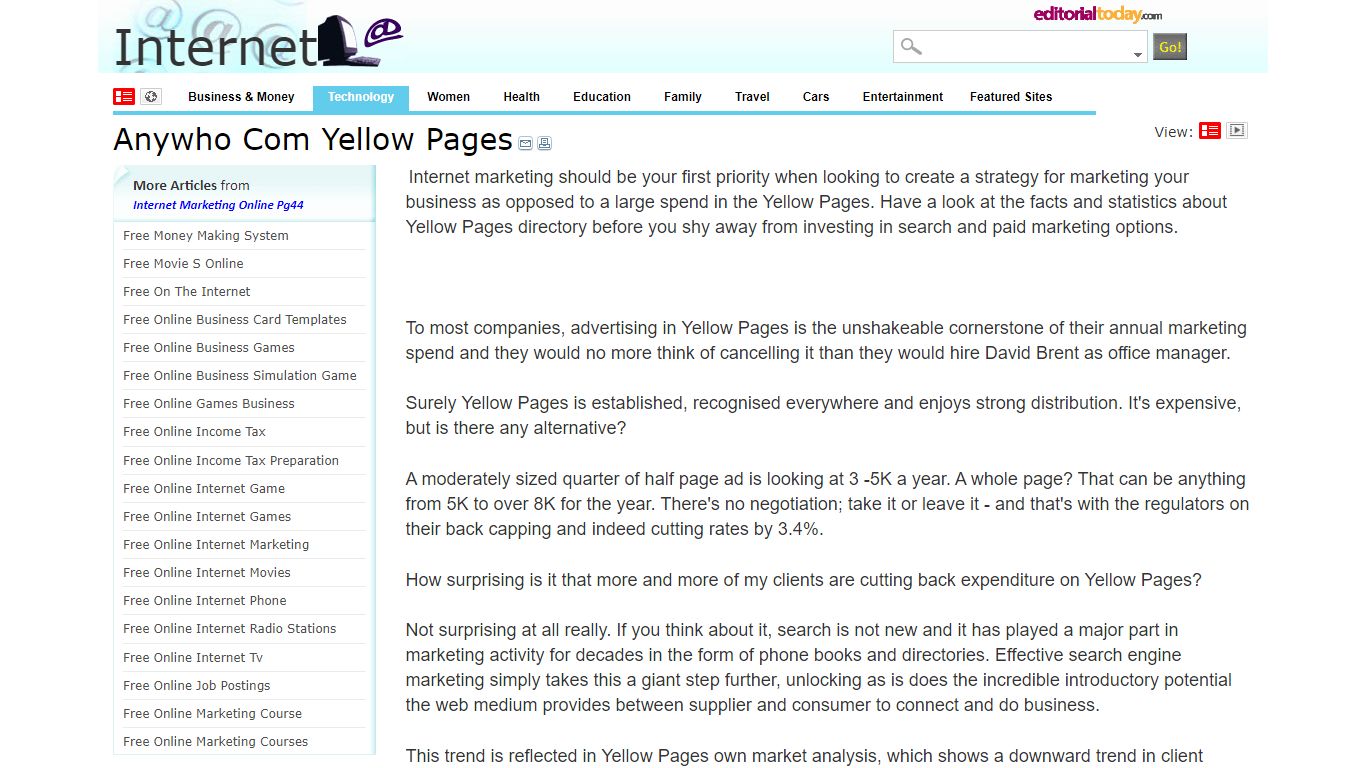 Anywho Com Yellow Pages